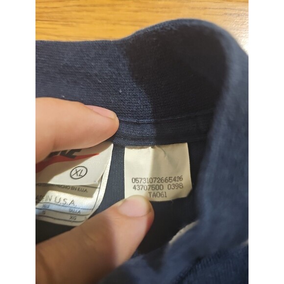 VTG 90s Nike Sweatshirt Men's XL Navy Blue High Neck Long Sleeve Swoosh - Picture 5 of 8